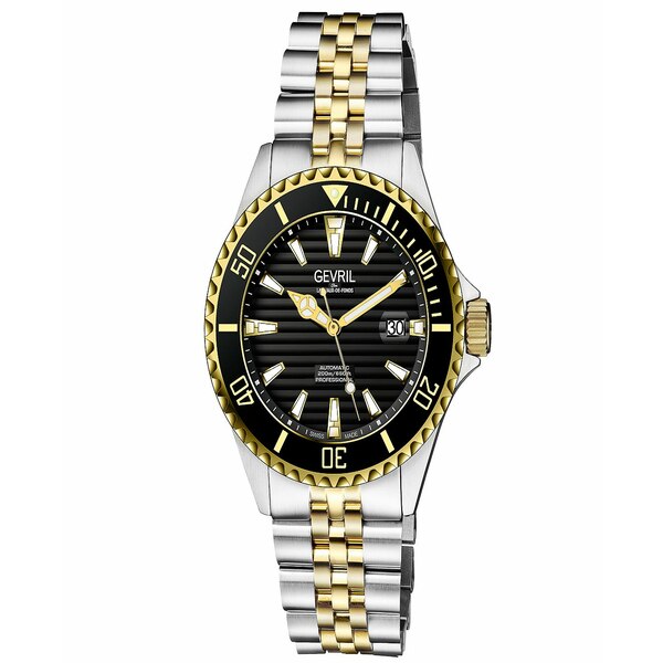 ジェビル メンズ ブレスレット バングル アンクレット アクセサリー Men's Chambers Swiss Automatic Two-Tone  Stainless Steel Bracelet Watch 43mm Silver-Tone 10％OFF