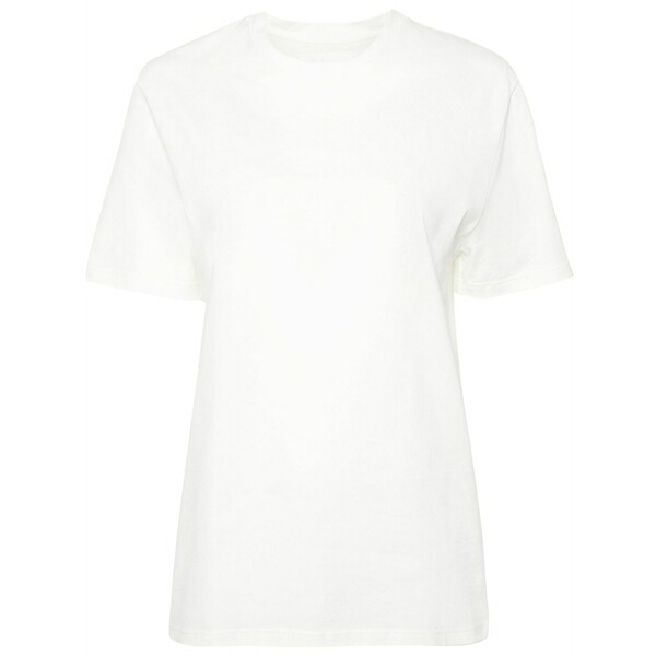 ジル・サンダー レディース プルオーバー トップス Logo-print cotton t-shirt    Neutrals