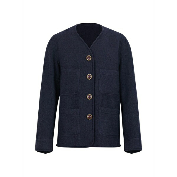 フォルテラ レディース 上衣＆上衣 アウター Buttoned patch-pocket jacket Blue