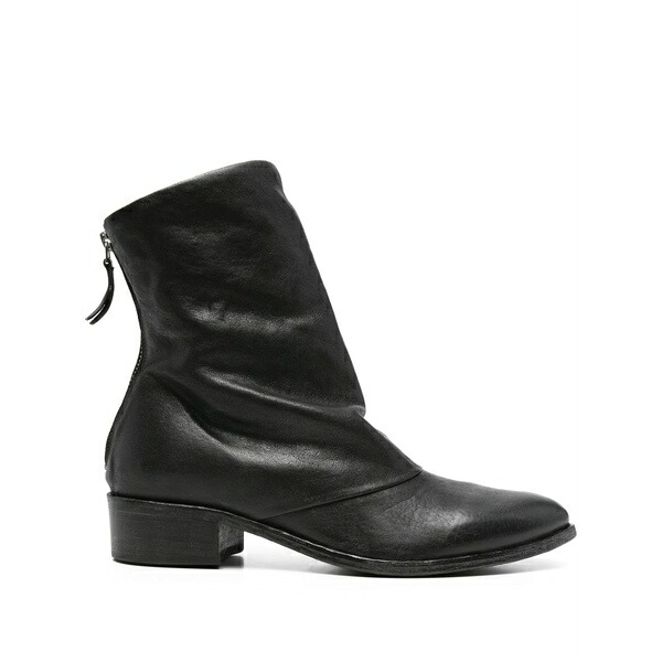 モマ レディース ブーツ シューズ Rigazip leather ankle boots Black