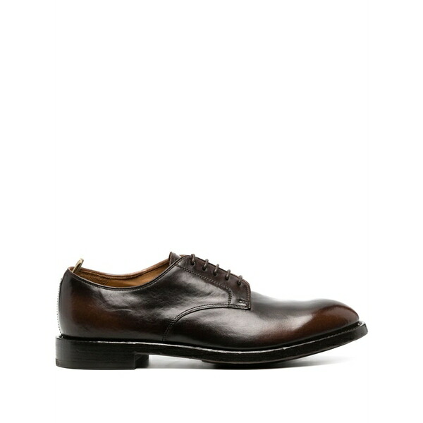 オフィチーネ 創造的 メンズ 御召しものシューズ シューズ Leather derby shoes Brown