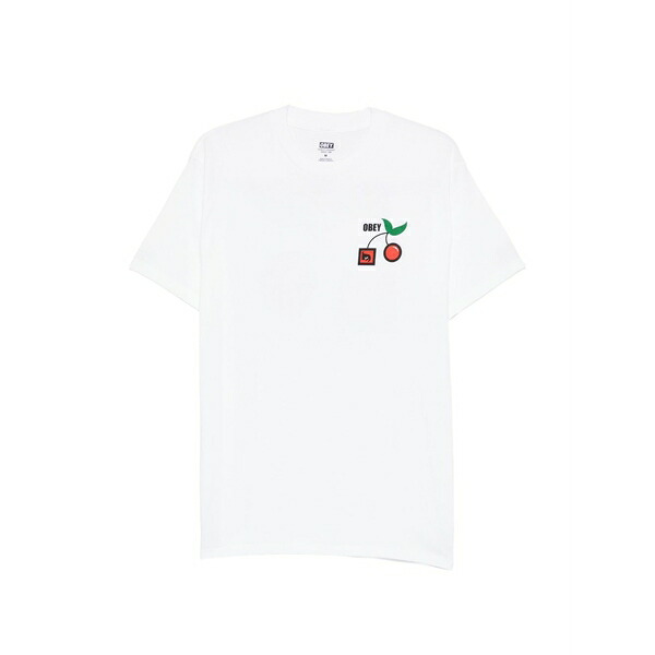 オベイ メンズ プルオーバー トップス Cherry-print t-shirt White