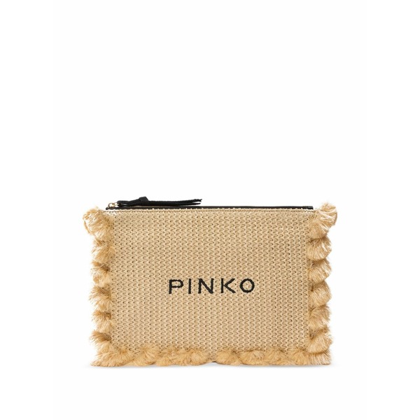 ピンコ レディース クラッチペダル御徒面子 御徒面子 Tassel top-zip clutch bag Neutrals
