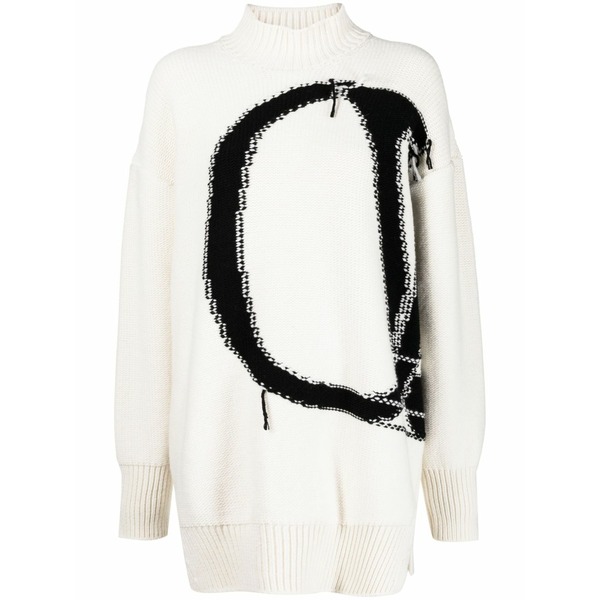 象牙色 レディース 編み物\u0026スウェーター アウター Ow maxi logo jumper White
