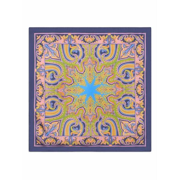 エトロ メンズ えり巻き・袈裟・えり巻き 付属物 Silk pocket square Blue