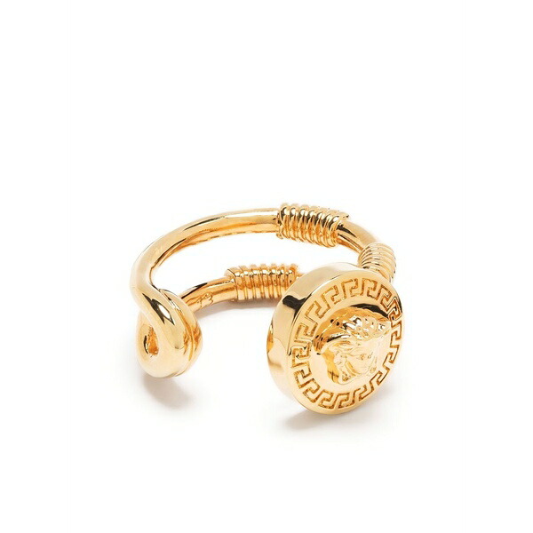 ヴェルサーチ メンズ 輪っか 佩び物 Safety-pin open ring Gold