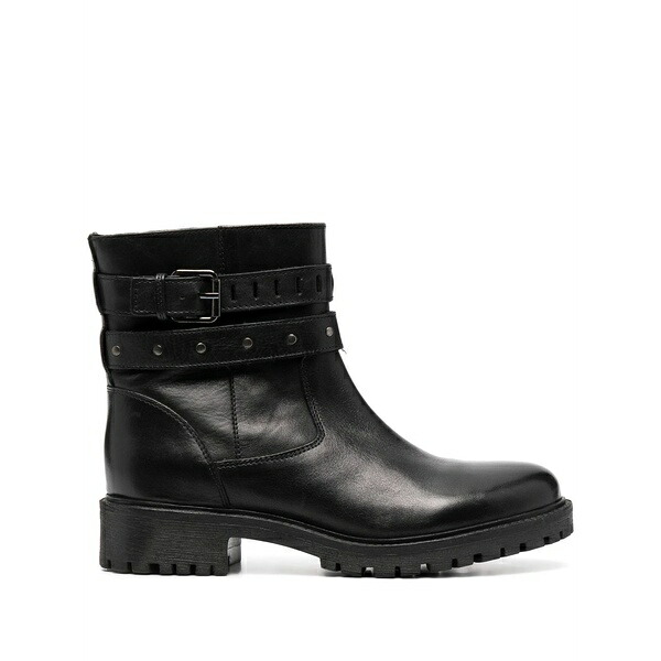 ジェオックス レディース ブーツ シューズ Buckled leather boots Black