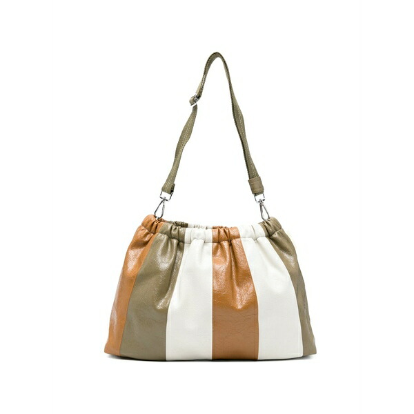 呼びりんサクラ色 レディース クラッチペダル御徒面子 御徒面子 Hobby striped clutch bag Brown