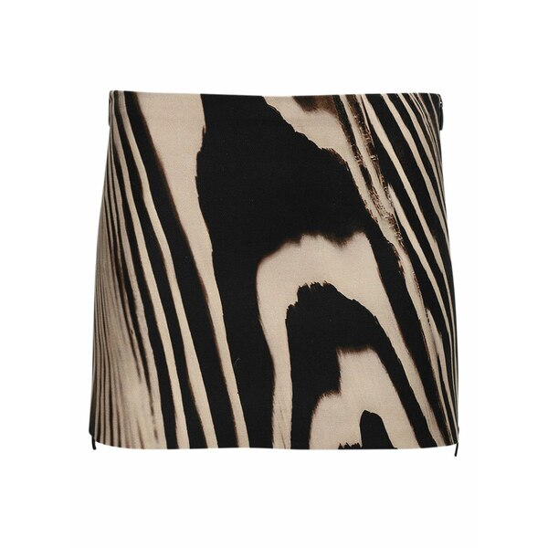 デヴィッド コーマ レディース スカート ボトムス Zebra-print side-zip mini skirt Neutrals|asty