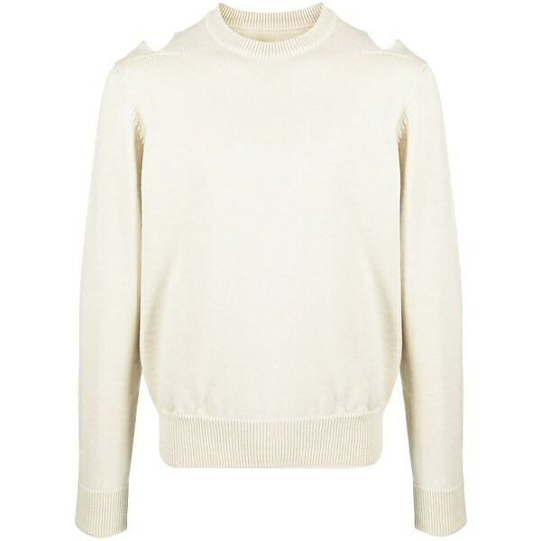 ジル・サンダー メンズ 編み物\u0026プルオーバー アウター Cut-out wool jumper Neutrals