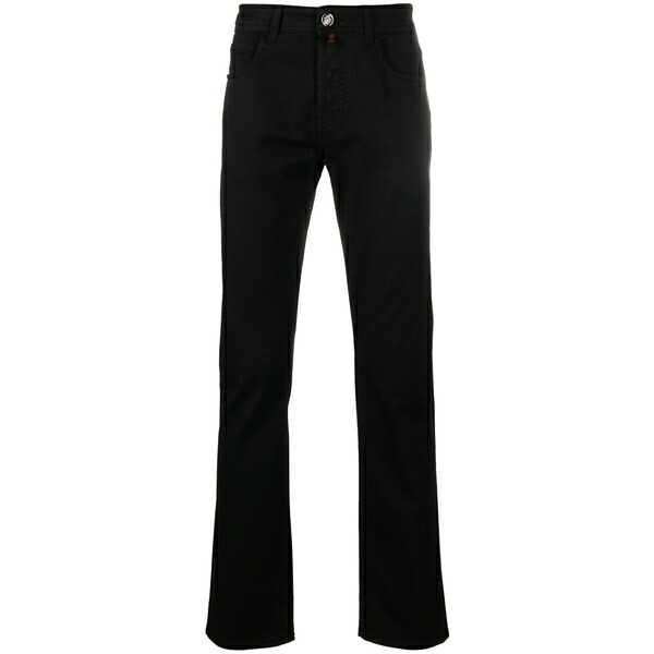 ビリオネア メンズ ジーンズズボン下 ボトムス Logo-embroidered straight-leg jeans Black