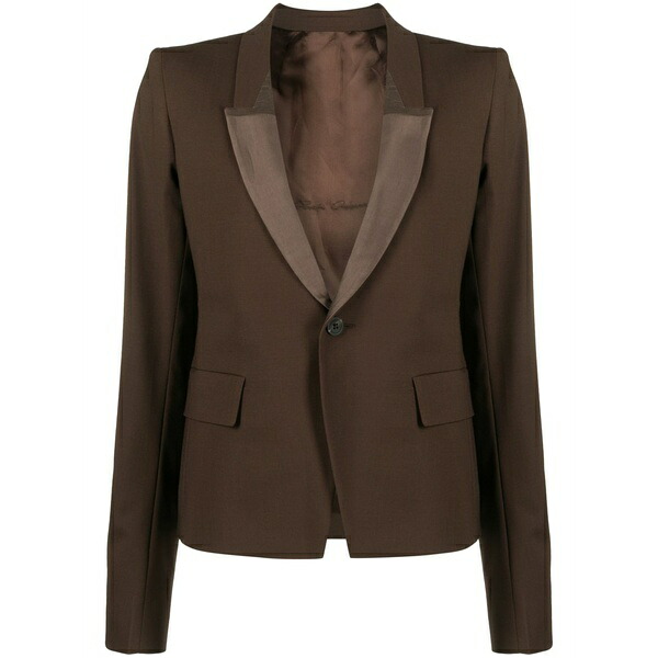 リックオウエンス レディース 上衣＆上衣 アウター Shawl-lapels single-breasted blazer Brown