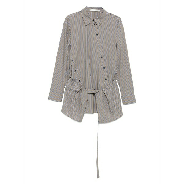 クリストファーエスバー レディース プルオーバー トップス Striped belted shirt Green トップス-レディースファッション-シャツ・ブラウス