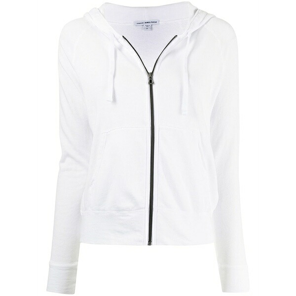 ジェームス 金入れ レディース パーカー・スウェットシャツ アウター Zipped drawstring hoodie White