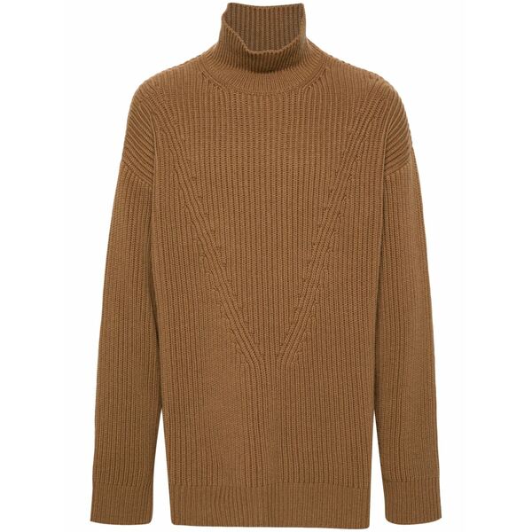 ジル・サンダー メンズ 編み物\u0026プルオーバー アウター Roll-neck wool jumper Brown