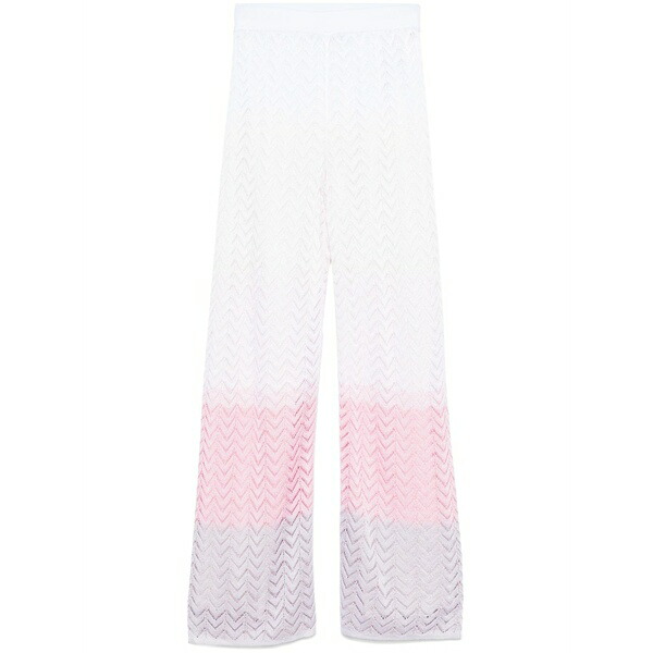ミッソーニ レディース カジュアルパンツ ボトムス Chevron-knit trousers White｜asty