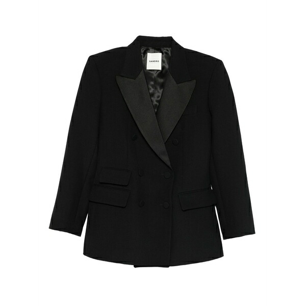 沙子ロ レディース 上衣＆上衣 アウター Satin-lapel double-breasted blazer Black