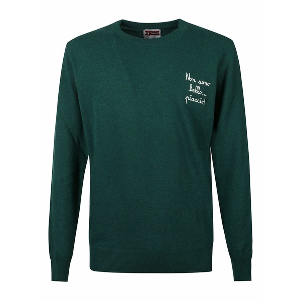 エムシーツーセイントバース メンズ 編み物\u0026プルオーバー アウター Ribbed embroidery heron sweatshirt Green