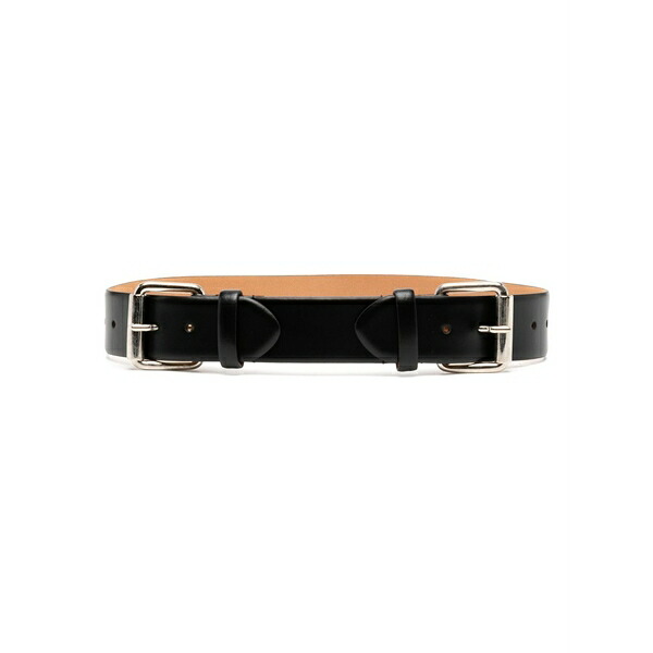 ディーチェ カヤック レディース 三尺帯 添え物 Double-buckle leather belt Black