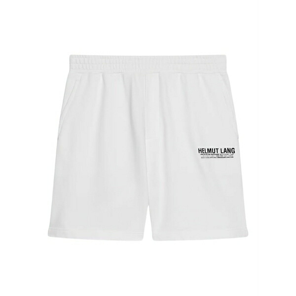 ヘルムート 言葉づかい メンズ 心地好いズボン下 ボトムス Logo-print shorts White
