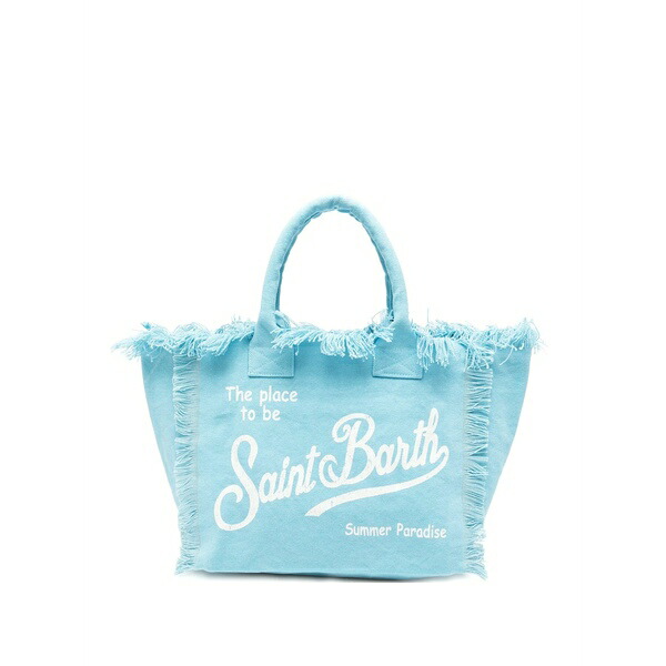 エムシーツーセイントバース レディース トートバッグ バッグ Vanity fringed-edge tote bag Blue｜asty