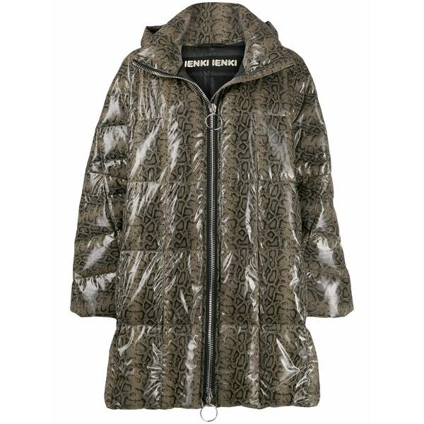 イエンキ・イエンキ レディース 上衣＆上衣 アウター Printed puffer jacket Brown