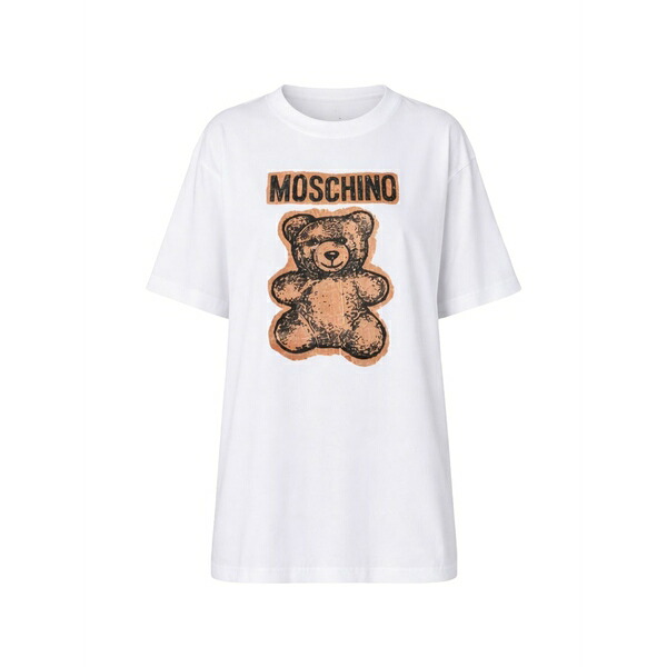 モスキーノ レディース プルオーバー トップス Teddy bear logo-print t-shirt White