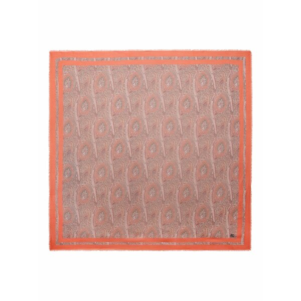エトロ レディース 消音装置・袈裟・えり巻き 添え物 Paisley-print scarf Orange