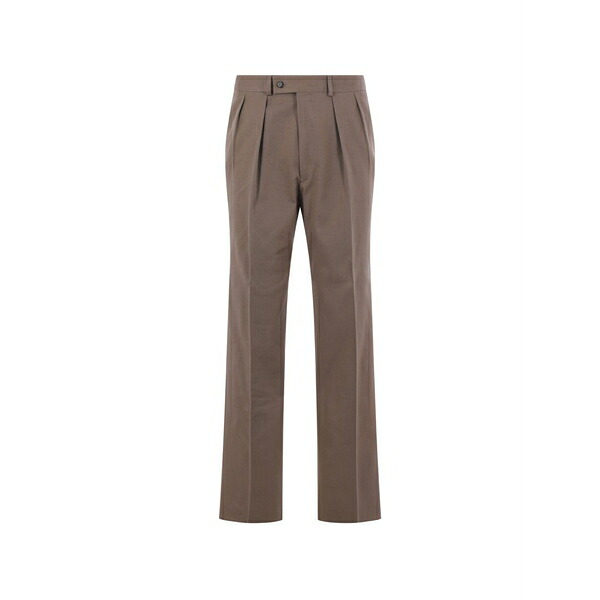 カルーゾ メンズ 心地好いズボン下 ボトムス Pleated tailored trousers Brown