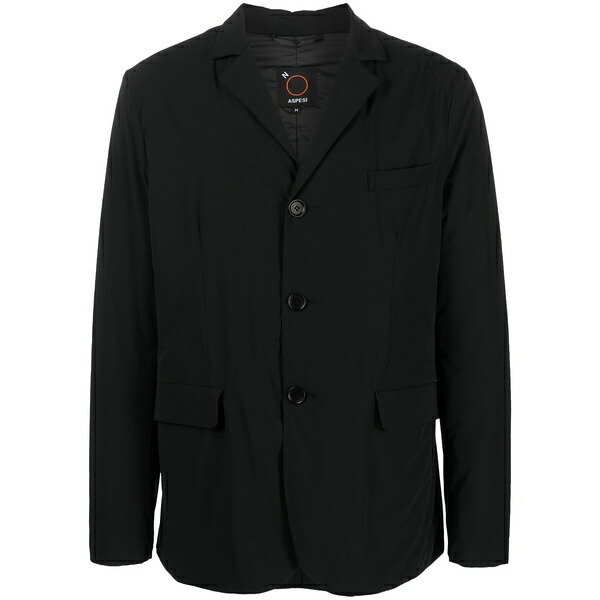 アスペジ メンズ ジャケット＆ブルゾン アウター Paperino single-breasted blazer Black｜asty