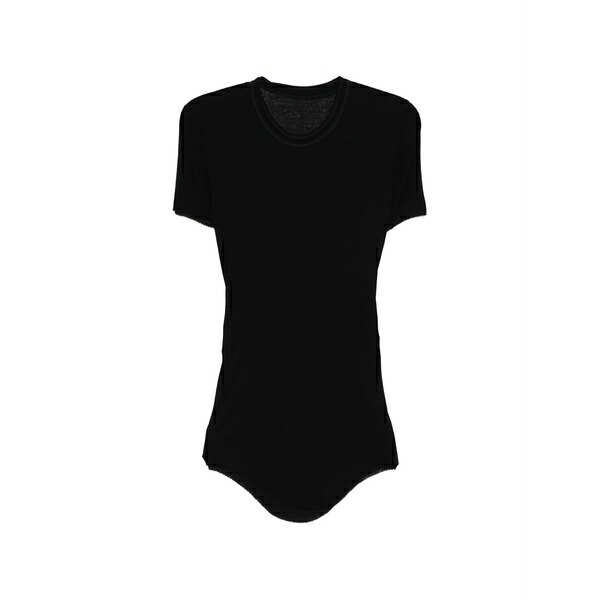 ユリウス メンズ プルオーバー トップス Ribbed t-shirt Black