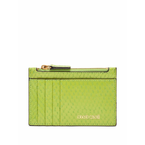 ロベルトカヴァリ レディース 紙入れ 付属品 Leather cardholder Green