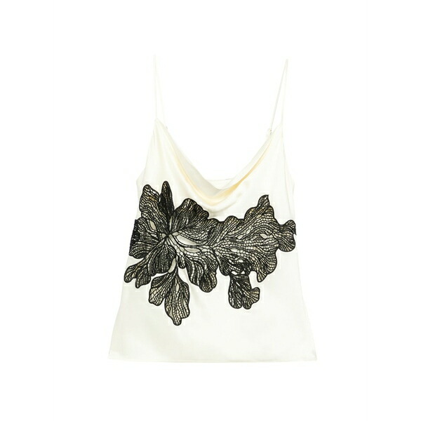 パトリツィア ペペ レディース カットソー トップス Lace-detail sleeveless top Neutrals|asty