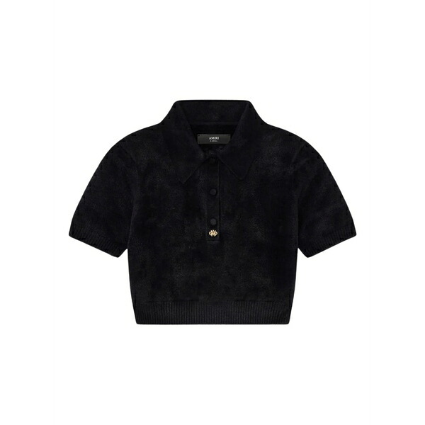 アミリ レディース スポーツシャツ トップス Short-sleeved polo top Black