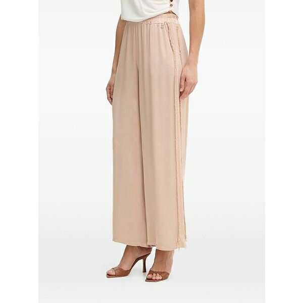 フラコミーナ レディース 心地好いズボン下 ボトムス Fringed-detail trousers Neutrals