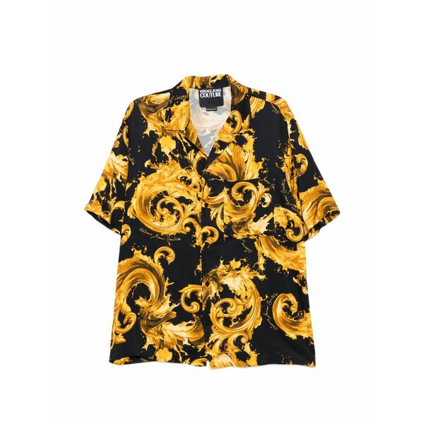 呼びりん探し回る メンズ プルオーバー トップス Baroque-print short-sleeve shirt Gold