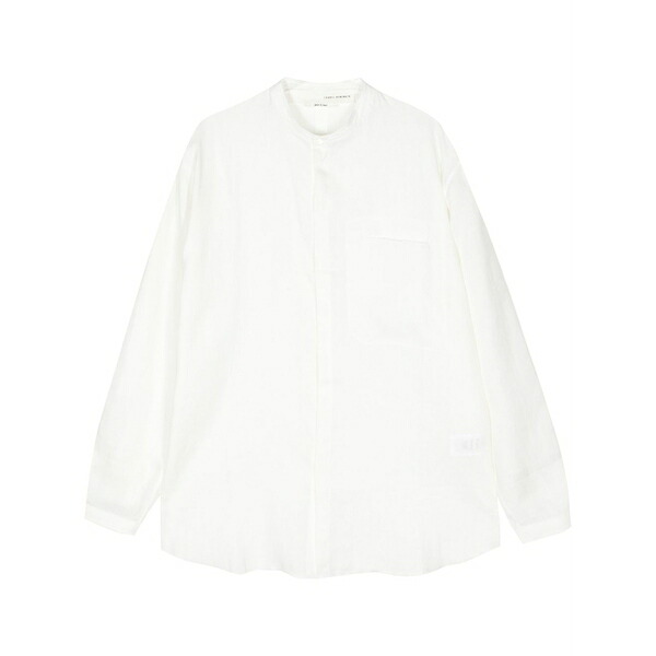 イザベル・ベネナート メンズ シャツ トップス Band-collar linen shirt White｜asty 95,590円