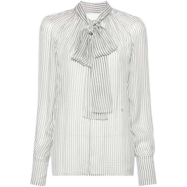ジバンシー レディース シャツ トップス Polka-dot silk blouse White|asty