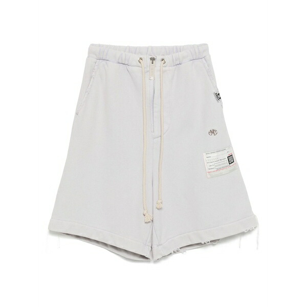 ミハラヤスヒロ メンズ カジュアルパンツ ボトムス Logo-embroidered shorts Grey|asty