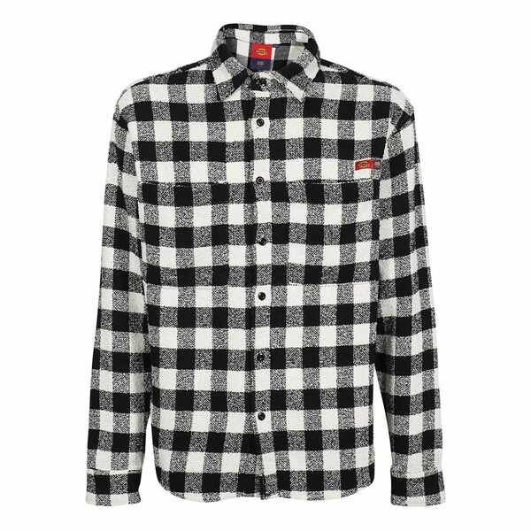 ディッキーズ メンズ シャツ トップス Checked patch-pocket shirt Black｜asty
