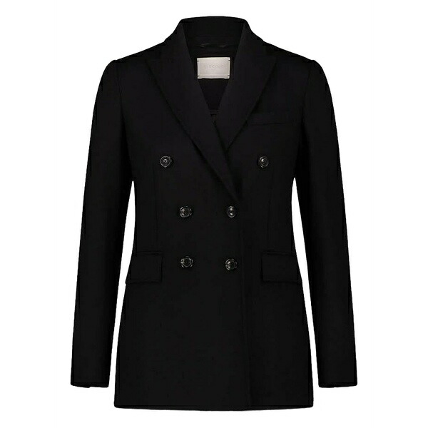 チルコロ1901 レディース コート アウター Double-breasted flap-pockets coat Black｜asty