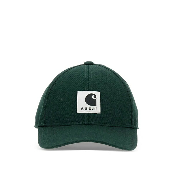 鉄道車両ハート形 レディース かぶり笠 添え物 X sacai logo patch hat Green