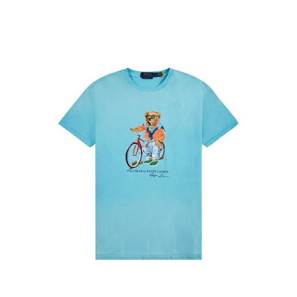 ラルフローレン メンズ Tシャツ トップス Polo bear graphic-print slim-fit cotton t-shirt Blue|asty