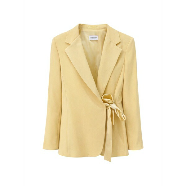 マレーラ レディース 上衣＆上衣 アウター Satin tie blazer Yellow