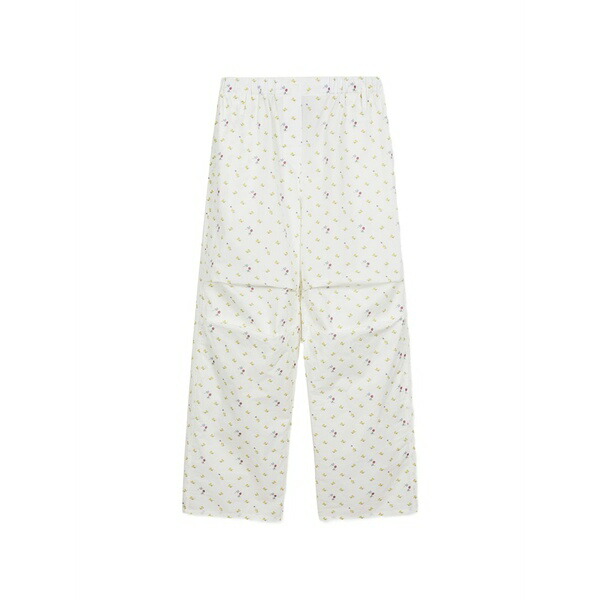 マージ シャー木材 レディース 心地好いズボン下 ボトムス Peanuts woodstock straight-leg trousers White