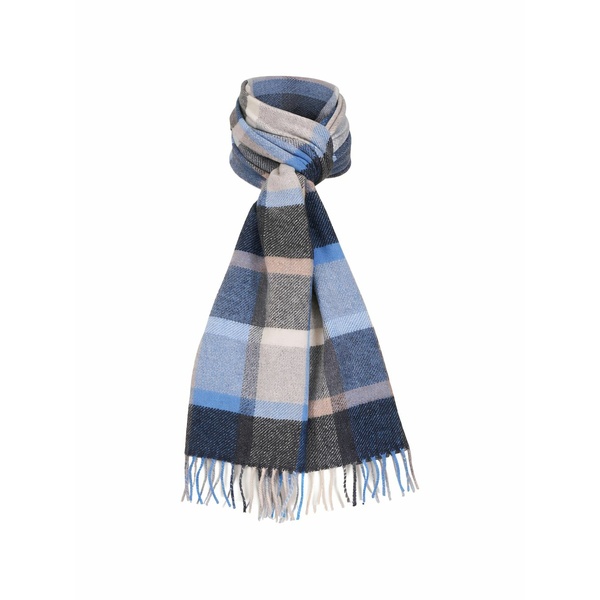 チェルシー インポーツ メンズ えり巻き・袈裟・えり巻き 付属物 Check-pattern fringed scarf Blue