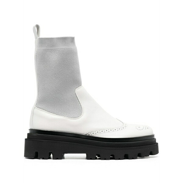 イレブンティ レディース ブーツ シューズ Leather ankle-sock boots Neutrals