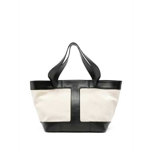 アイスバーグレタス レディース ショルダーバッグ 御徒面子 Large leather-panelled canvas shoulder bag Neutrals