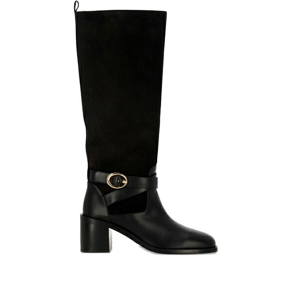 スチュアート ワイツマン レディース ブーツ シューズ Buckle-detail leather boots Black