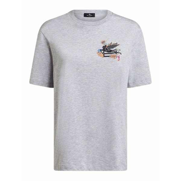エトロ レディース Tシャツ トップス Pegaso-motif t-shirt Grey|asty